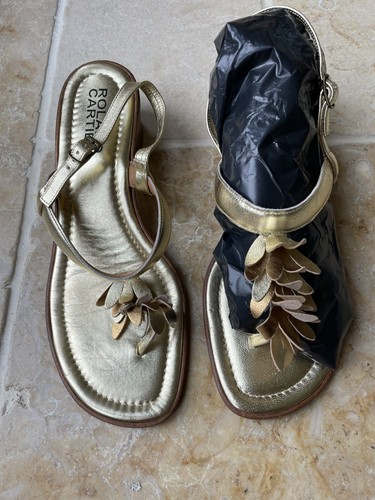 Ladies gold sandals - , size