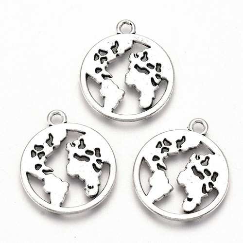 Tibetan silver charms earth - charms,