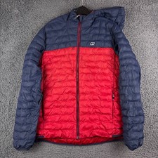 Berghaus Jacket Mens Small Red Blue Puffer Pertex Hooded Insulated Gorpcore Hike