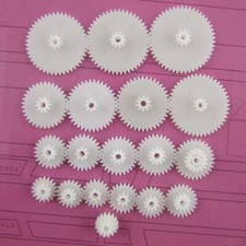 19 pcs Plastic Gears Kit Double Layer Cog Wheel Toy Model Car DIY Hole Dia 2mm