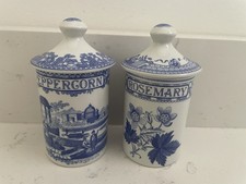 2 X Spode Blue And White Spice