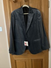 John Lewis Blue Velvet Regular Fit Peak Lapel Blazer Size 46R  RRP £175 BNWT  