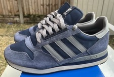 Adidas Originals 2021 ZX500 Running Shoes Navy, Grey and Indigo Suede UK8