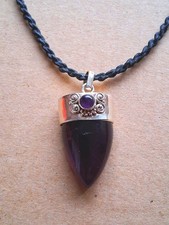 Jewellery"Sacredspace" Large "Amethyst" Gemstone/Silver Pendant Healing/Newage 