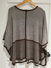 Viyella Women's Brown Poncho Size S/M Viscose/ Wool/ Nylon/ Alpaca