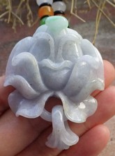 Jadeite Jade Rose Flower Pendant Necklace