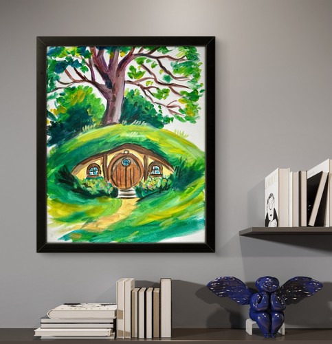 Hobbit house painting - hobbit,