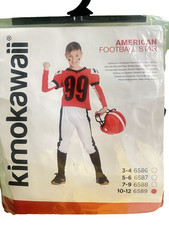 Kids American Football / Rugby Player Costume Red & White - Party Dress Up 10-12