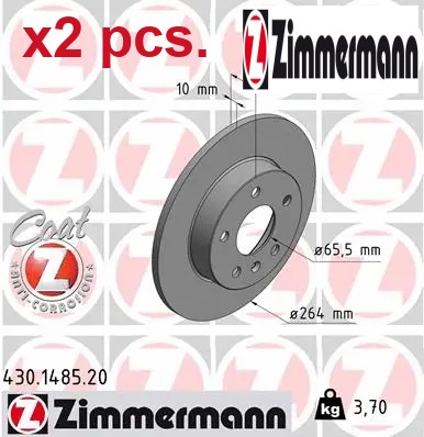 Pcs rear brake - disc, set