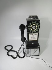 Wild & Wolf 1950s Style Retro Phone Standing Wall-Hanging Payphone Black Chrome