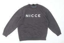 Nicce Men’s Grey Logo Pullover Sweatshirt L Regular Fit