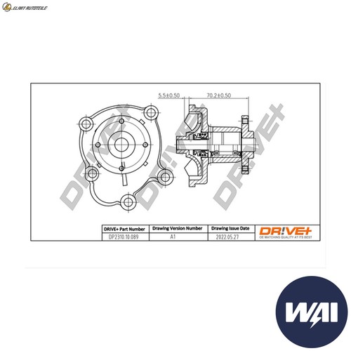 Water pump dp2310 089 - dp2310.10.089, for
