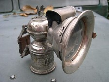 UNUSUAL APOLLO ACETYLENE CARBIDE GAS BICYCLE LAMP GERMAN ? MAKE, SPRING BRACKET
