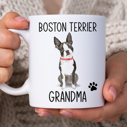 Boston terrier grandma mug - grandma,