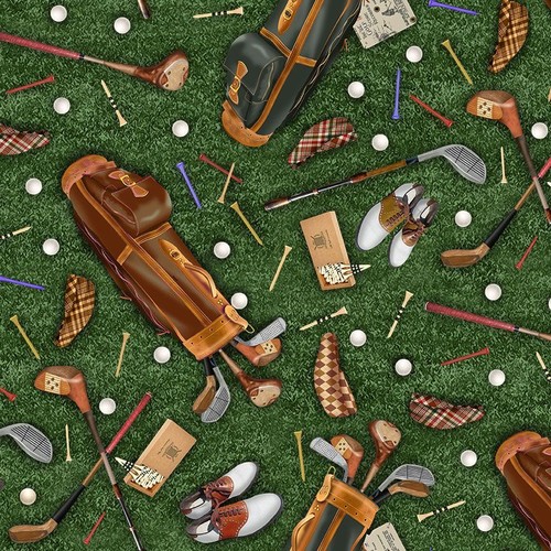 Golf fabric bty - golf, golfing