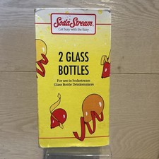 Soda Stream Vintage Glass Bottles With Screw On Lids- Boxed- Good condition 
