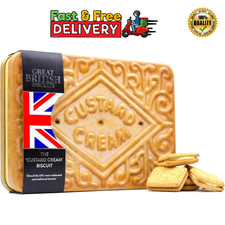 Custard Cream Biscuits Gift Set - Novelty Biscuit Tin, British Gifts, 450g