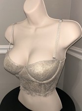 Victoria’s Secret Dream Angels Lined Strapless Sparkly Longline Bra Size 34C