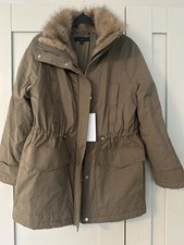 Khaki Parka Jacket Faux Fur