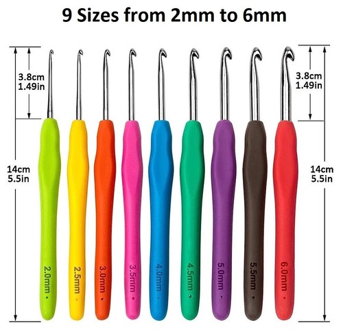 9pcs aluminium crochet - 9pcs,