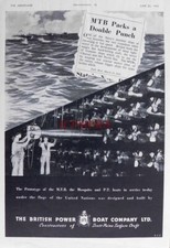 British Power Boat Co. Ltd. MTBs & PT Boats ADVERT Original WW2 Print Ad 675/103
