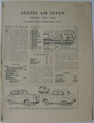 Austin a30 seven model - austin,
