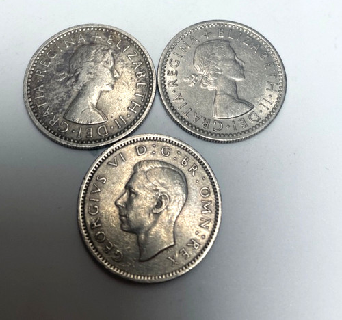 Sixpence coins qeii - (1954, &