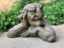 Angry gargoyle bust Stone garden gargoyle Large guardian sculpture Cement gift