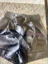 Top Shop Face Leather Shorts