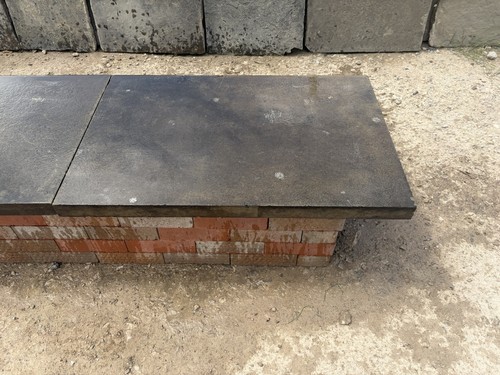 Weathered sawn stone coping - stone,