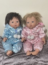 Two Tiny Treasures Baby Dolls In Snow Suits (blue And Pink)