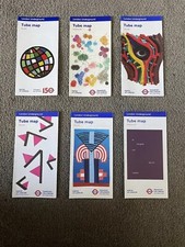 Set of 6 London Underground tube maps includes Dec 2013 Imran Qureshi,  all time