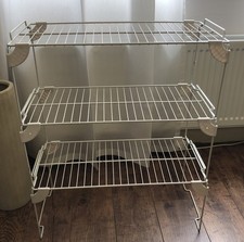 3 x Ikea SPRUTT Shoe Rack Foldable Stackable 55x26x22 cm White