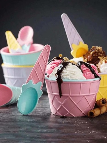 4pcs ice cream dessert bowls - cream,
