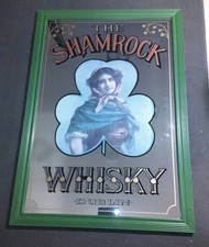 LARGE SHAMROCK WHISKY MIRROR