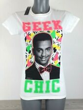 Sub Focus Ladies T Shirt Geek Chic Graphic White SMALL 100% Cotton