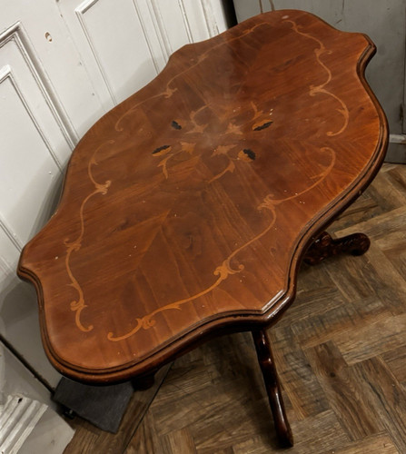 Coffee table mahogany inlaid - coffee,