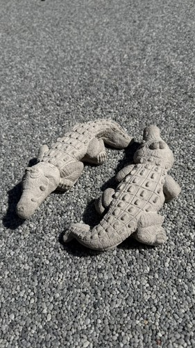 Stone garden alligator - garden,