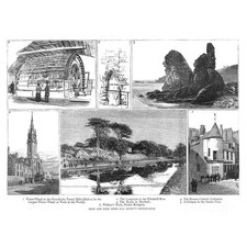 ABERDEEN Views; Duthie Park, Wallace's Nook, Windmill Brae - Antique Print 1885
