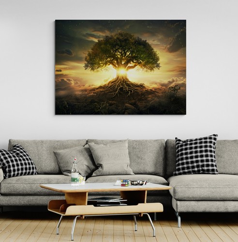 Tree life sunset canvas - tree,
