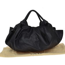 LOEWE Anagram Logo Nappa Aire Hand Bag Leather Black SHW Spain 83YH705