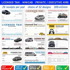 Blank Receipts Taxi Minicab