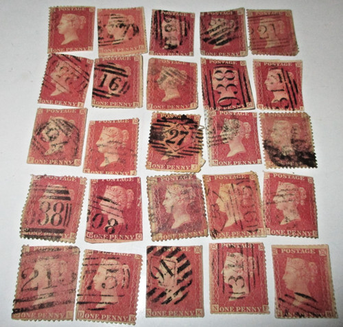 Red stamps - 25, qv