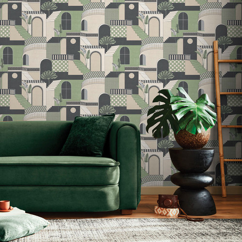 Green mediterranean wallpaper - mediterranean,