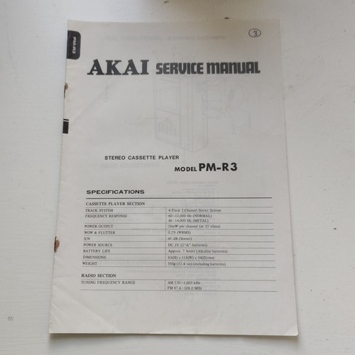 Akai service manual r3 - service, pm-r3
