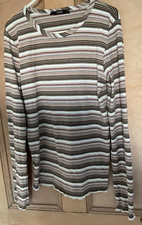 SIZE 14 STRIPED SKINNY RIB TOP , NEW