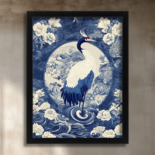 Japanese crane wall art - japanese,