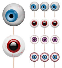Eyeballs Halloween Cupcake & Party Food Toppers Decorations Picks 14 Pack