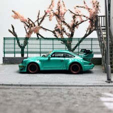 CM Model 1/64 Scale For Porsche 964 Widebody Green Diecast Car Collection