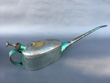 English Vintage Green Braime's Double Slide Oil Can with Beautiful Patina